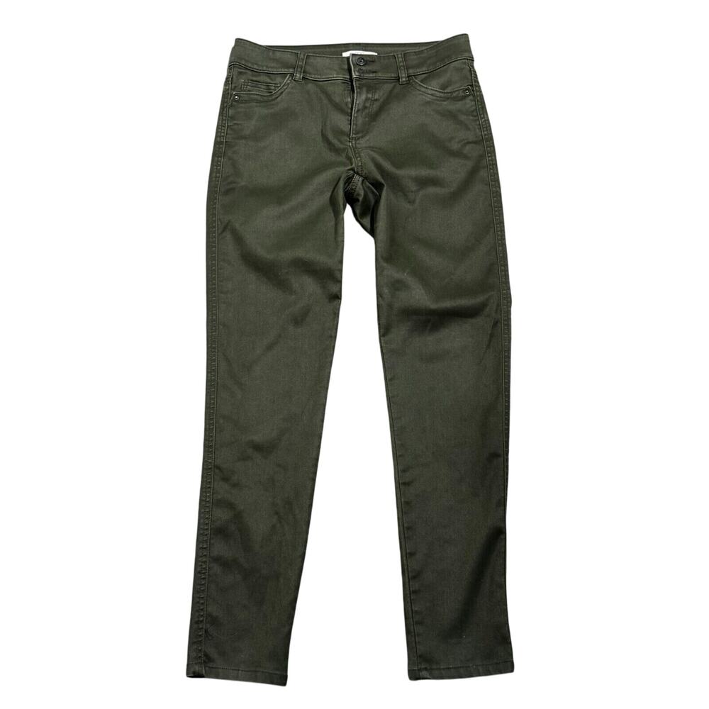 EDC Esprit Women's 8 Hunter Dark Green Jeans Slim Skinny Stretch Pockets Vintage